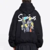 Felpa con cappuccio e imbottitura Balenciaga x The Simpsons “Black” 657115TLVG71000