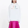Felpa con cappuccio e logo arcobaleno, bianca 570798TEV509044