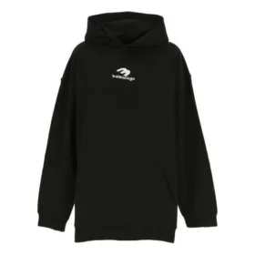 Felpa con cappuccio e logo nuovo “Black White” 570811TNVH21070