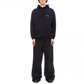 Felpa con cappuccio e logo ricamato “Navy” 570811TKVB53967