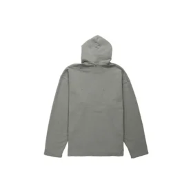Felpa con cappuccio e logo sfocato effetto consumato “Grey” 661711TKVD68174
