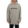 Felpa con cappuccio e logo sfocato effetto consumato “Grey” 661711TKVD68174