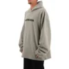 Felpa con cappuccio e logo sfocato effetto consumato “Grey” 661711TKVD68174