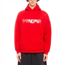 Felpa con cappuccio e logo SS22 “Rosso” 674986TLVF26407