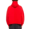 Felpa con cappuccio e logo SS22 “Rosso” 674986TLVF26407
