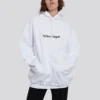 Felpa con cappuccio e logo stampato, bianca 578135TIV559040