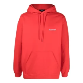 Felpa con cappuccio e logo sul retro, vestibilità regolare “Bright Red” 600583TMVF53168