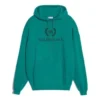 Felpa con cappuccio e logo verde 556111TDV043068