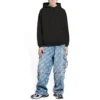 Felpa con cappuccio e logo, vestibilità media “Washed Black” 600583TLVB81146