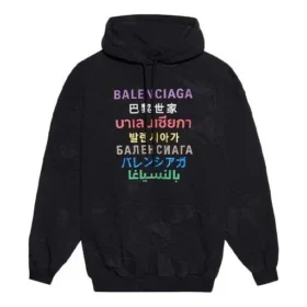 Felpa con cappuccio e stampa logo multicolore, nera 578135TJVI62771