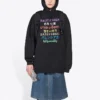 Felpa con cappuccio e stampa logo multicolore, nera 578135TJVI62771