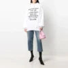 Felpa con cappuccio e stampa logo SS21, bianca 641529TJVI69040