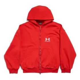 Felpa con cappuccio e zip Balenciaga x Under Armour “Red White” 803264TRVB86540