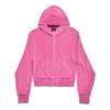 Felpa con cappuccio e zip BB Motel, vestibilità aderente “Dark Pink” 791755TQVU85803