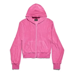 Felpa con cappuccio e zip BB Motel, vestibilità aderente “Dark Pink” 791755TQVU85803
