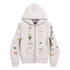 Felpa con cappuccio e zip Business English “Off White” 788243TQVH69016