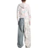 Felpa con cappuccio e zip Business English “Off White” 788243TQVH69016