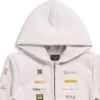 Felpa con cappuccio e zip Business English “Off White” 788243TQVH69016