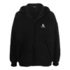 Felpa con cappuccio e zip con logo ricamato “Black” 674719TLVH81070