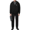 Felpa con cappuccio e zip con logo ricamato “Black” 674719TLVH81070