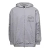 Felpa con cappuccio e zip con stampa, vestibilità slim “Grey” 744454TOVN41167