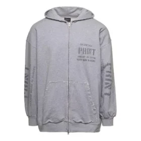 Felpa con cappuccio e zip con stampa, vestibilità slim “Grey” 744454TOVN41167 Felpa con cappuccio e zip con stampa, vestibilità slim “Grey” 744454TOVN41167