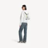 Felpa con cappuccio e zip da donna Salon de Couture, vestibilità regolare, in bianco