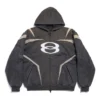 Felpa con cappuccio e zip da motociclista Unity Sports Icon Oversized “Nero Bianco” 790359TQVM21070