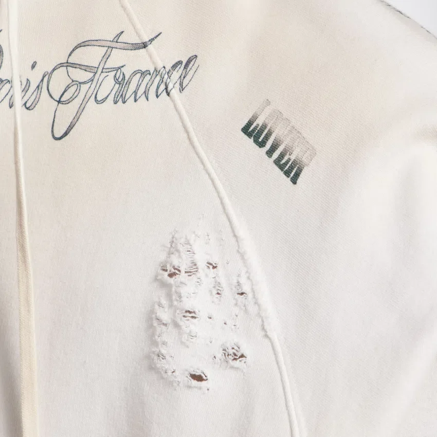 Felpa con cappuccio e zip da uomo in bianco Felpa con cappuccio e zip da uomo in bianco