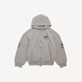Felpa con cappuccio e zip da uomo WFP in grigio Balenciaga Felpa con cappuccio e zip da uomo WFP in grigio Balenciaga