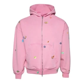 Felpa con cappuccio e zip “Faded Dirty Pink” 803264TRVS59568