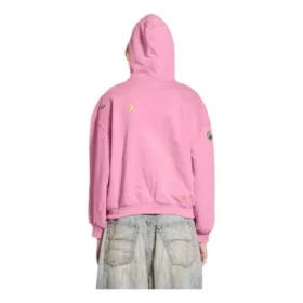 Felpa con cappuccio e zip “Faded Dirty Pink” 803264TRVS59568