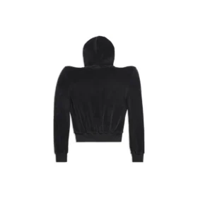Felpa con cappuccio e zip frontale arrotondata “Black” 767880TNV611000 Felpa con cappuccio e zip frontale arrotondata “Black” 767880TNV611000