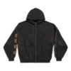 Felpa con cappuccio e zip in stile heavy metal oversize “Black Faded” 744444TOVD91055