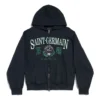 Felpa con cappuccio e zip integrale Saint Germain, vestibilità regolare “Dark Blue” 803264TRVO98065