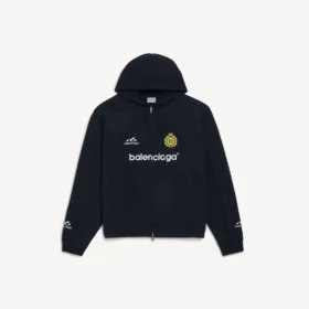 Felpa con cappuccio e zip oversize da uomo, colore nero