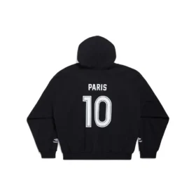 Felpa con cappuccio e zip Paris Soccer, vestibilità media “Black White” 744457TPVS61070 Felpa con cappuccio e zip Paris Soccer, vestibilità media “Black White” 744457TPVS61070