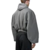 Felpa con cappuccio e zip rotonda Human Being “Grigio scuro” 827153TSVB91441