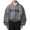 Felpa con cappuccio e zip rotonda Human Being “Grigio scuro” 827153TSVB91441