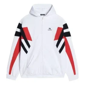 Felpa con cappuccio e zip Sporty B “Bianco Nero Rosso” 675330TLVA39028 Felpa con cappuccio e zip Sporty B “Bianco Nero Rosso” 675330TLVA39028