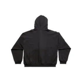 Felpa con cappuccio e zip “Sticky Note”, vestibilità media “Black Faded” 744457TOVD31055