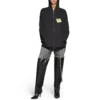 Felpa con cappuccio e zip “Sticky Note”, vestibilità media “Black Faded” 744457TOVD31055