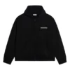 Felpa con cappuccio e zip, vestibilità ampia “Black” 674719TLVB49034