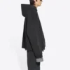 Felpa con cappuccio e zip, vestibilità ampia “Black” 674719TLVB49034