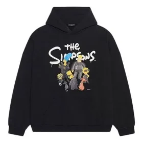 Felpa con cappuccio in cotone Balenciaga x THE SIMPSONS, vestibilità ampia “Black” 674986TLVG81000