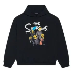 Felpa con cappuccio in cotone Balenciaga x THE SIMPSONS, vestibilità ampia “Black” 675003TLVG81000