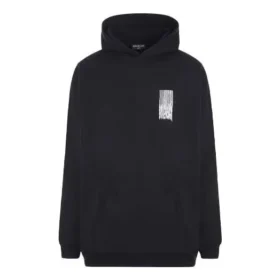 Felpa con cappuccio in cotone Barcode “Black” 651799TKVE61070