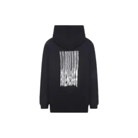 Felpa con cappuccio in cotone Barcode “Black” 651799TKVE61070