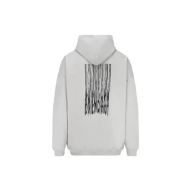 Felpa con cappuccio in cotone Barcode “Grigio” 651799TKVE68174