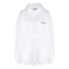 Felpa con cappuccio in cotone con logo Small Label SS21, bianca 578135TJV859040